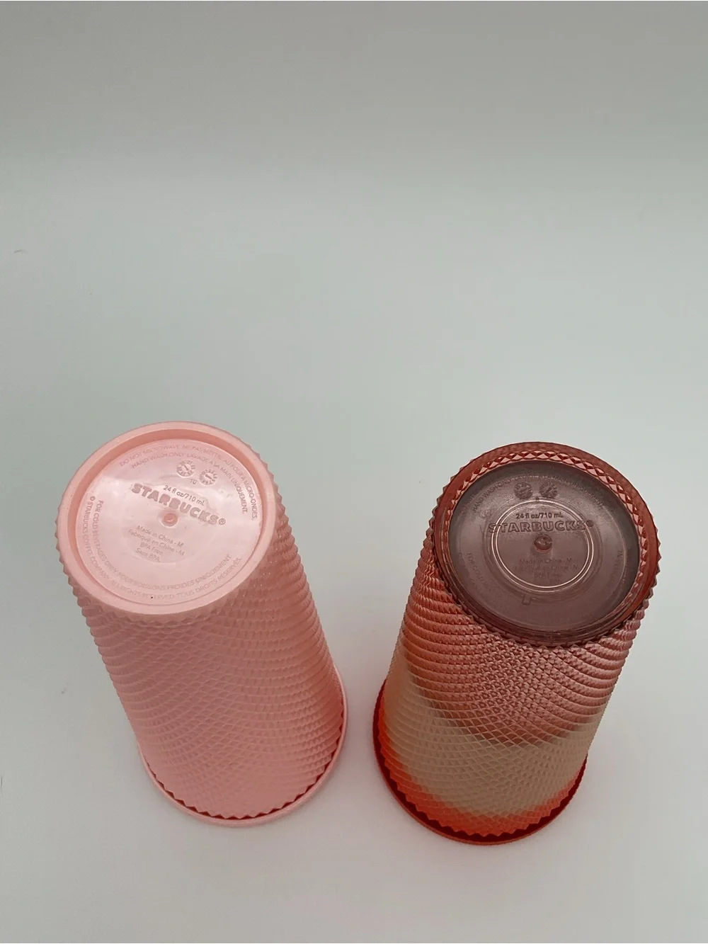Set of 2 Starbucks Peachy Pink and Peach/Orange Ombre Studded Tumblers- No straw